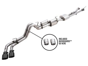 Toyota Tacoma Performance Exhaust - Rear - AWE Tuning - 0FG Cat Back with BashGuard - Dual 4.5” Tips with 180 Technology® - Diamond Black - `16-`22